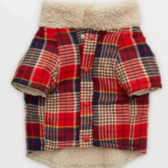 NWT - AERIE Dog Flannel Shirt - Sz S - Picture 4 of 7